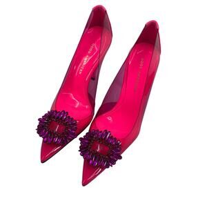 Good American Cinder-Rella Pumps Size 5.5 Hot Pink Lucite GA275JPB-X